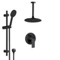 Matte Black Ceiling Rain Shower System with Handheld, Rainfall Shower Head, Shower Faucet Set